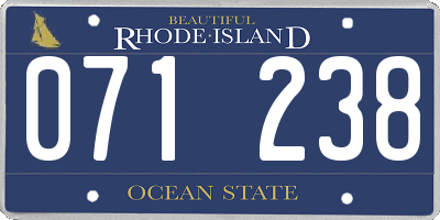 RI license plate 071238