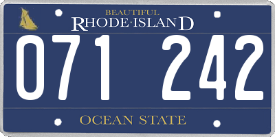 RI license plate 071242