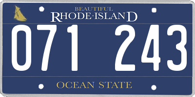 RI license plate 071243