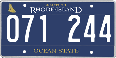 RI license plate 071244
