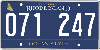 RI license plate 071247