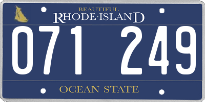 RI license plate 071249