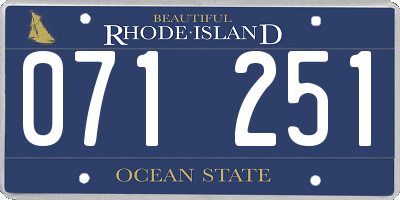 RI license plate 071251