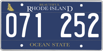 RI license plate 071252