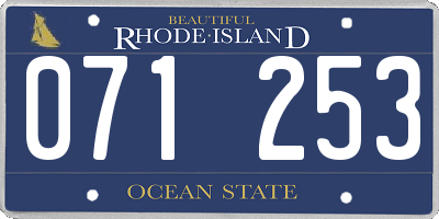 RI license plate 071253