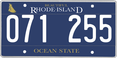 RI license plate 071255