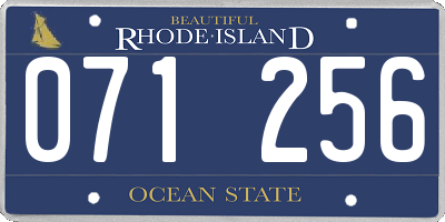 RI license plate 071256