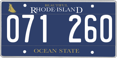 RI license plate 071260