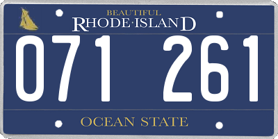 RI license plate 071261