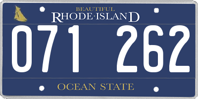 RI license plate 071262