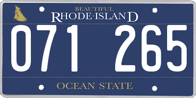 RI license plate 071265