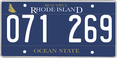 RI license plate 071269