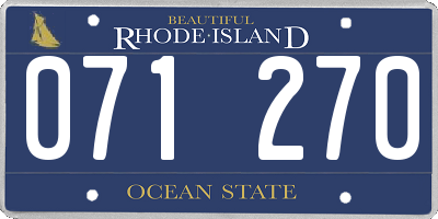 RI license plate 071270