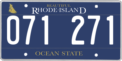 RI license plate 071271