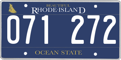 RI license plate 071272