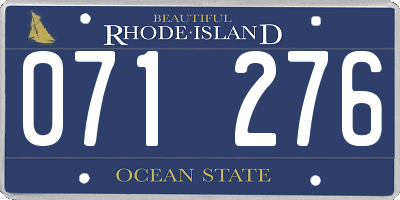 RI license plate 071276