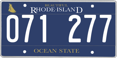 RI license plate 071277