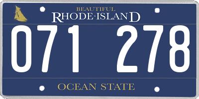 RI license plate 071278