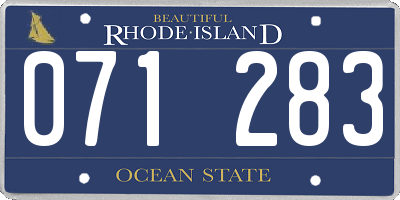 RI license plate 071283