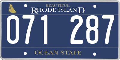 RI license plate 071287