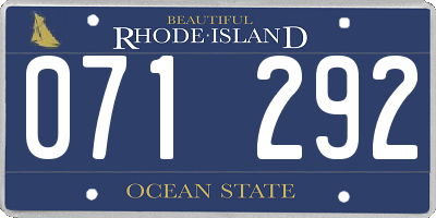 RI license plate 071292