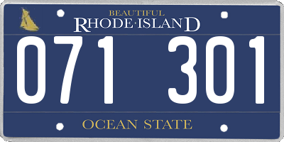 RI license plate 071301