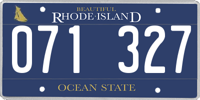 RI license plate 071327