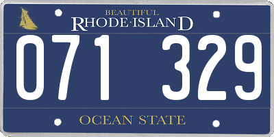 RI license plate 071329