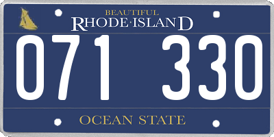 RI license plate 071330