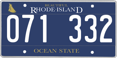 RI license plate 071332