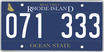 RI license plate 071333