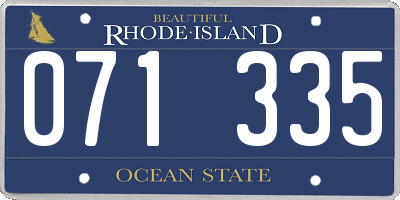 RI license plate 071335