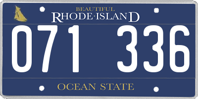 RI license plate 071336