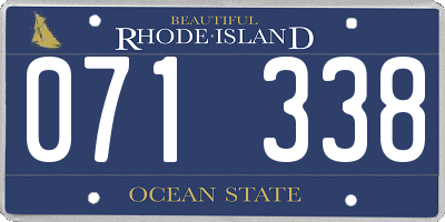 RI license plate 071338