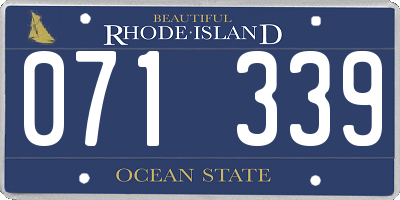 RI license plate 071339