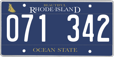 RI license plate 071342