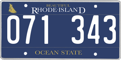 RI license plate 071343