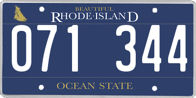 RI license plate 071344