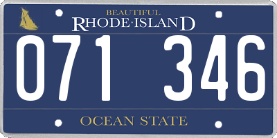 RI license plate 071346