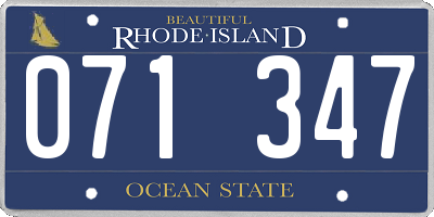 RI license plate 071347