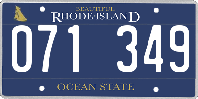 RI license plate 071349