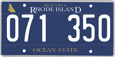 RI license plate 071350