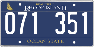 RI license plate 071351