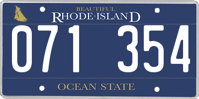 RI license plate 071354