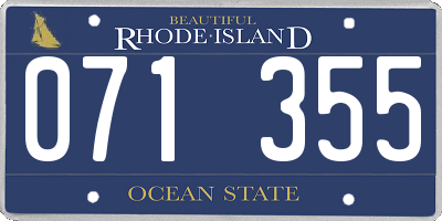 RI license plate 071355