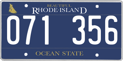 RI license plate 071356