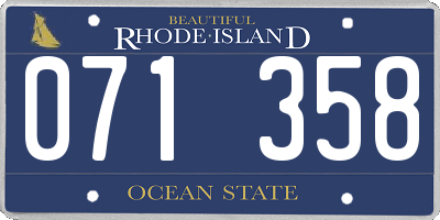 RI license plate 071358