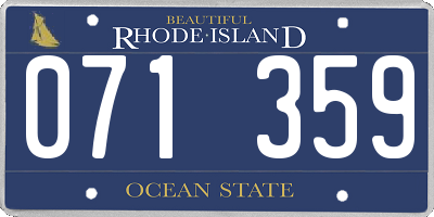 RI license plate 071359