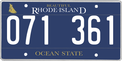 RI license plate 071361
