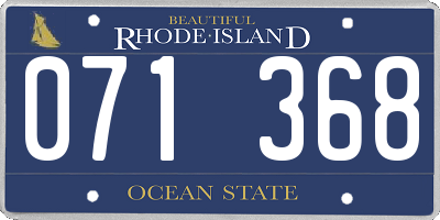 RI license plate 071368